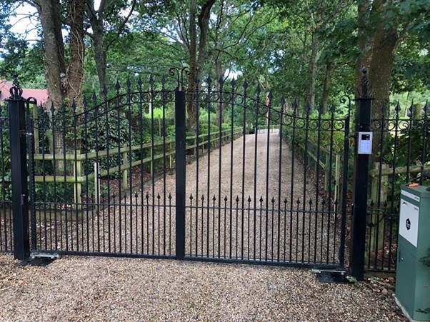 intercom on gate post